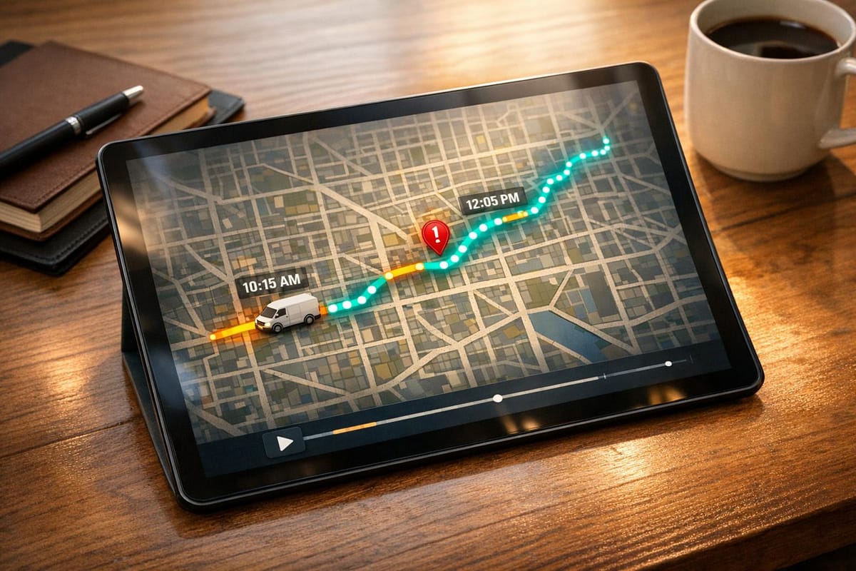 Historical Route Playback for Fleet Tracking